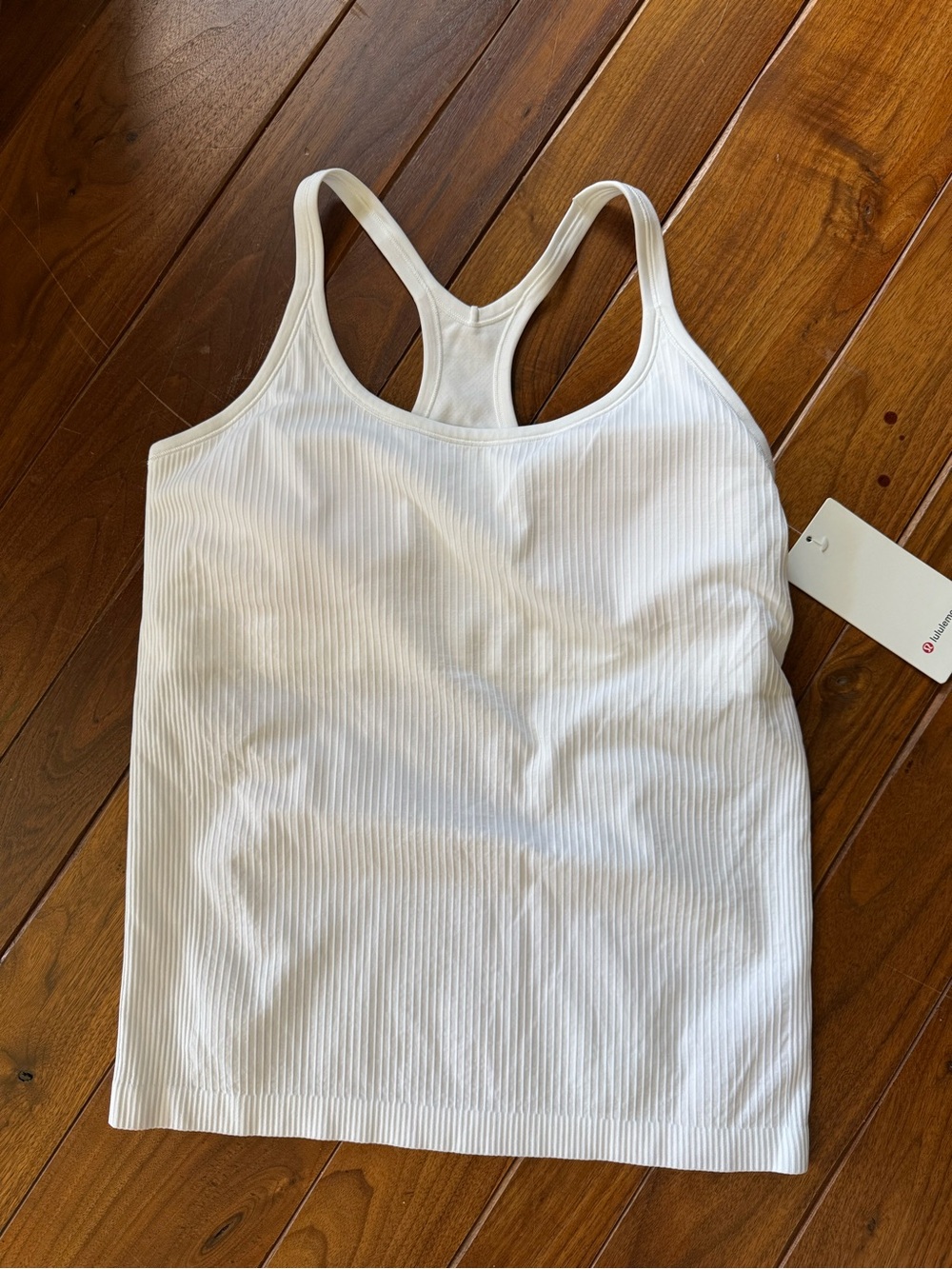 NWT Lululemon Ebb Street White Ribbed Racerback Tank Top Size 14